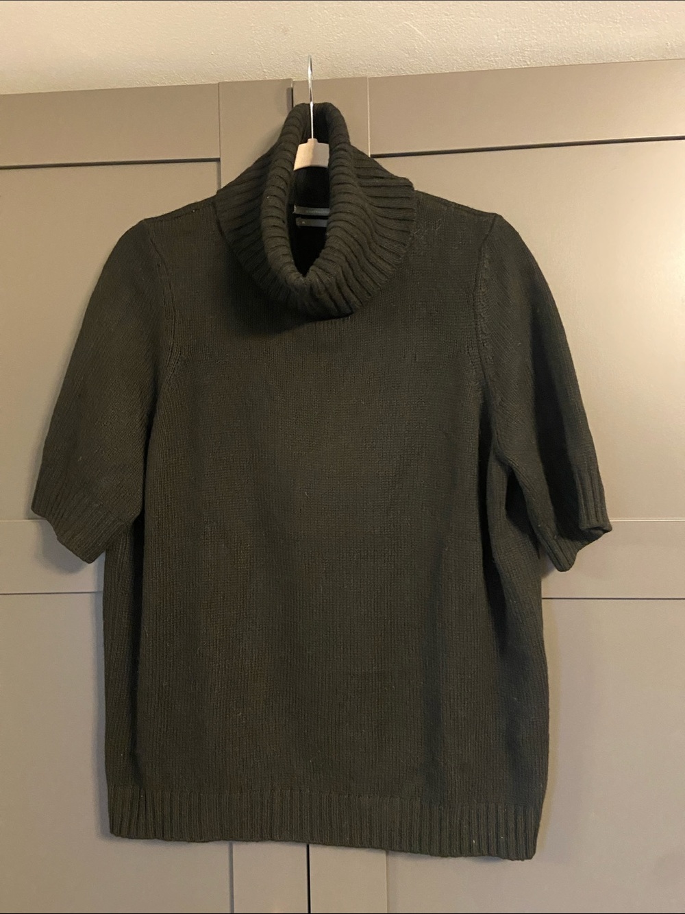Anthropologie Black Short-Sleeve Turtleneck Sweater